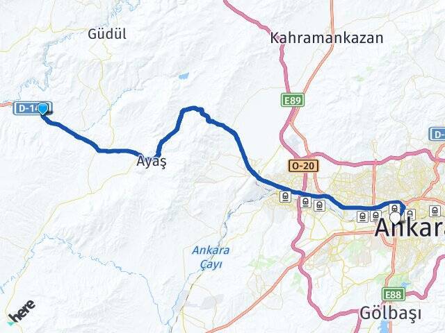 Akkaya Ankara AŞTİ Otogarı Arası Kaç Km - Yol Tarifi