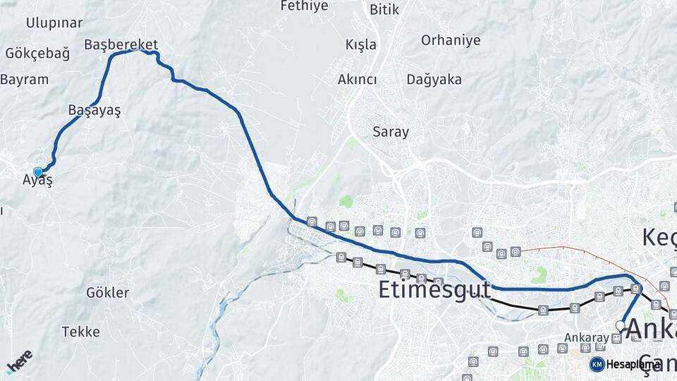 Ayaş Ankara AŞTİ Otogarı Arası Kaç Km - Yol Tarifi