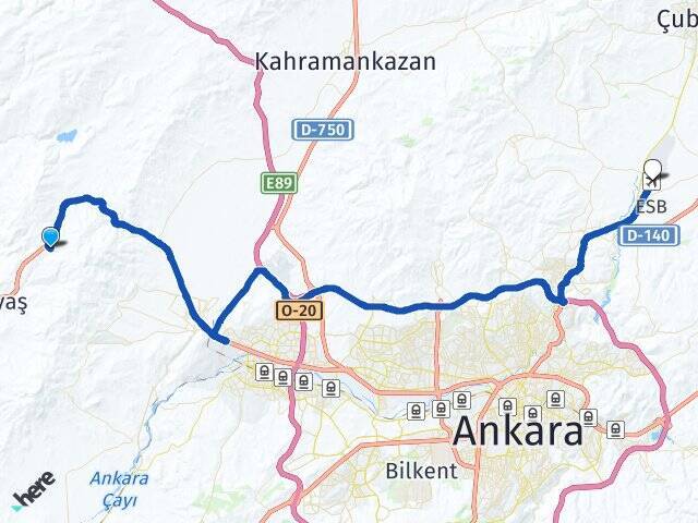 Başayaş Esenboğa Havalimanı Arası Kaç Km - Yol Tarifi