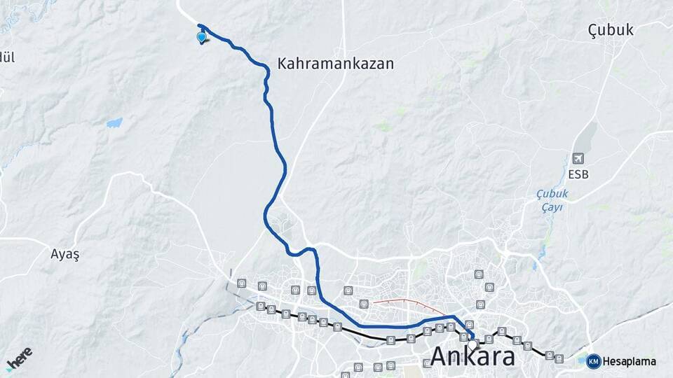 Evci Ankara Arası Kaç Km - Yol Tarifi