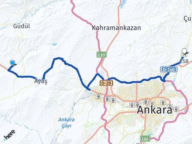 Oltan Esenboğa Havalimanı Arası Kaç Km - Yol Tarifi