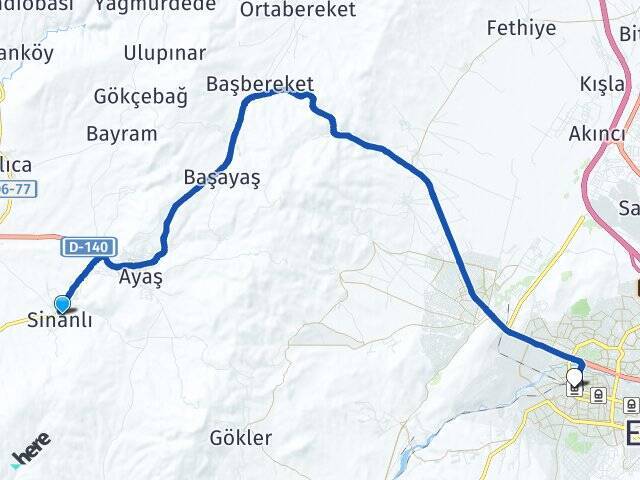 Sinanlı Sincan YHT Garı Arası Kaç Km - Yol Tarifi