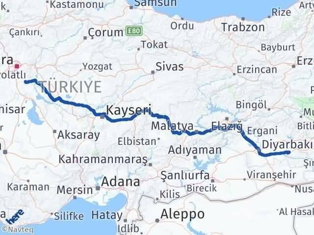 Ankara Bala Batman Arası Kaç Km - Yol Haritası