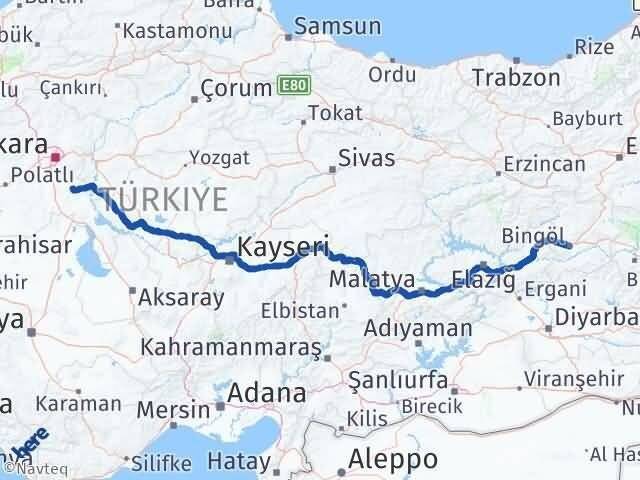 Ankara Bala Bingöl Arası Kaç Km - Yol Haritası