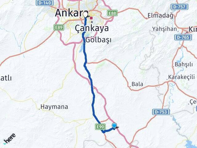 Derekışla Ankara AŞTİ Otogarı Arası Kaç Km - Yol Tarifi