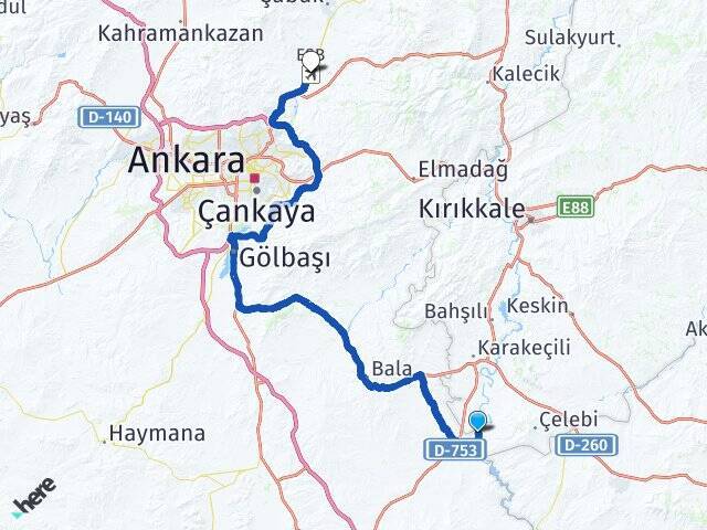 Kesikköprü Erdemli Esenboğa Havalimanı Arası Kaç Km - Yol Tarifi
