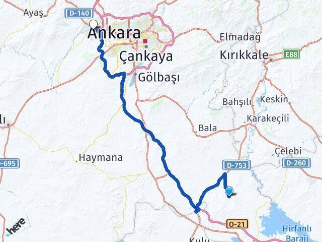 Tatarhüyük Sincan YHT Garı Arası Kaç Km - Yol Tarifi