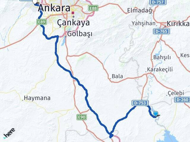 Tepeköy Sincan YHT Garı Arası Kaç Km - Yol Tarifi