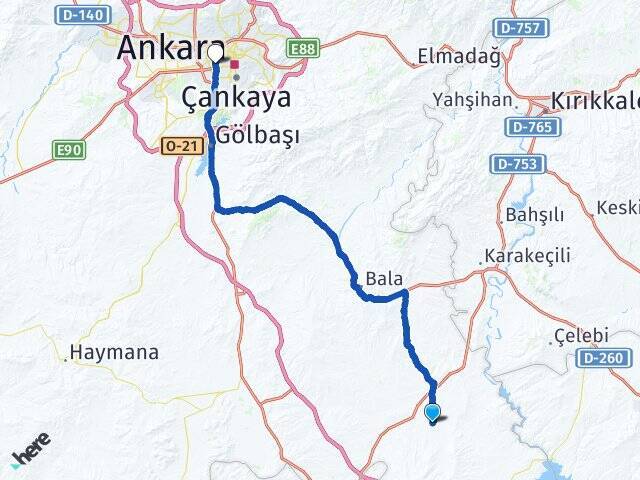 Yukarıhacıbekir Ankara AŞTİ Otogarı Arası Kaç Km - Yol Tarifi
