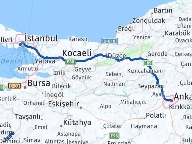Ankara Bayrampaşa İstanbul Arası Kaç Km - Yol Haritası
