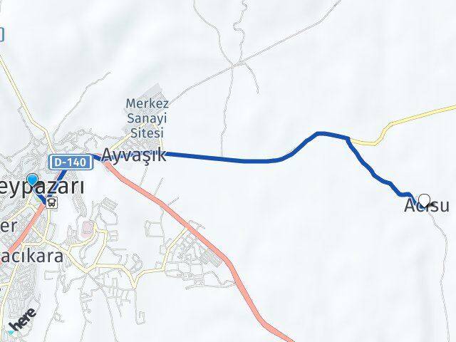 Ankara Beypazarı Acısu Beypazarı Arası Kaç Km - Yol Haritası