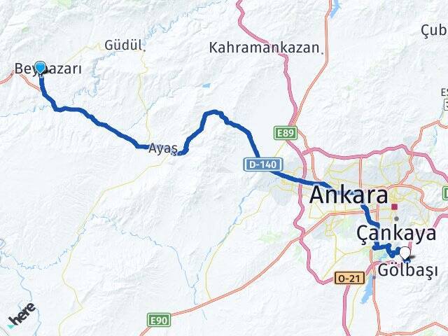 Acısu Yıldırım Beyazıt Üniversitesi Arası Kaç Km - Yol Tarifi