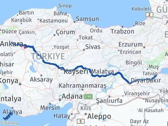 Ankara Beypazarı Bitlis Arası Kaç Km - Yol Haritası