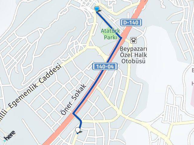Ankara Beypazarı Hacıkara Beypazarı Arası Kaç Km - Yol Haritası