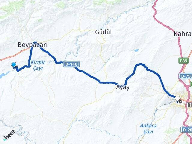 Kayabükü Sincan YHT Garı Arası Kaç Km - Yol Tarifi