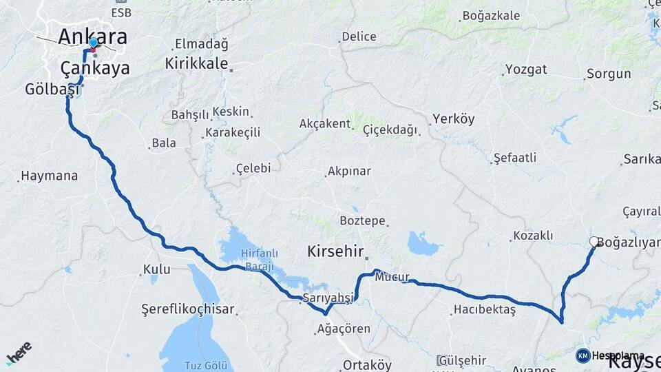 Ankara Boğazlıyan Arası Kaç Km - Yol Tarifi