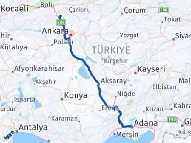 Ankara Çamlıdere Adana Arası Kaç Km - Yol Haritası