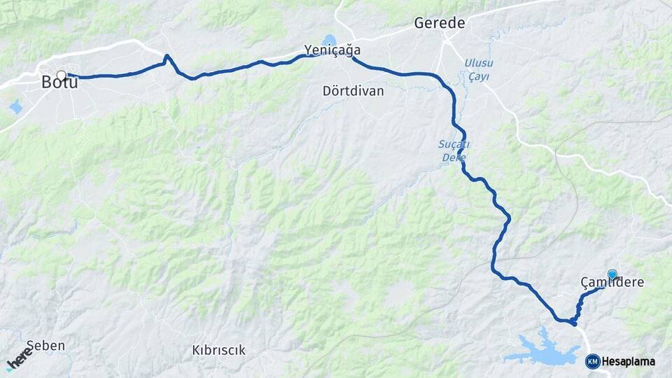 Ankara Çamlıdere Bolu Arası Kaç Km - Yol Haritası