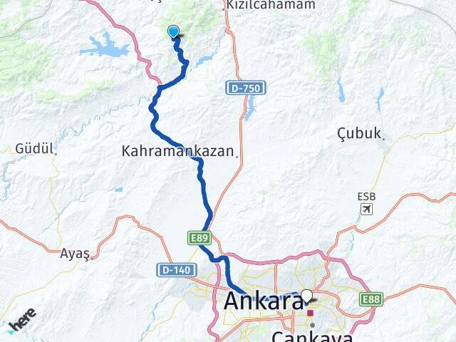 Elören Ankara Tren Garı Arası Kaç Km - Yol Tarifi