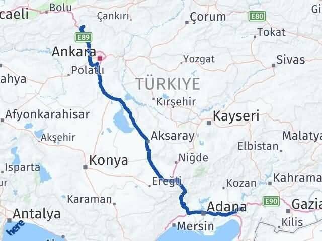Ankara Çamlıdere Osmaniye Arası Kaç Km - Yol Haritası