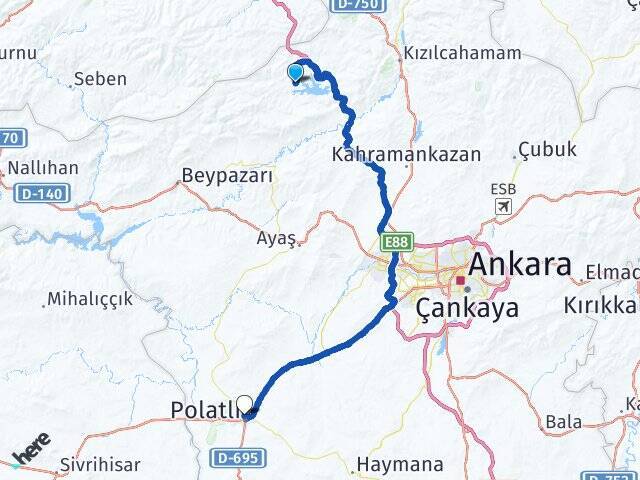 Peçenek Polatlı YHT Garı Arası Kaç Km - Yol Tarifi