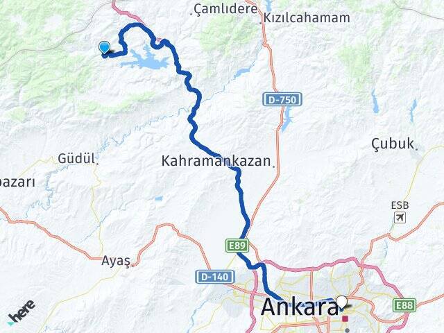 Yılanlı Ankara Tren Garı Arası Kaç Km - Yol Tarifi