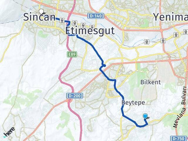 Ahlatlıbel Sincan YHT Garı Arası Kaç Km - Yol Tarifi