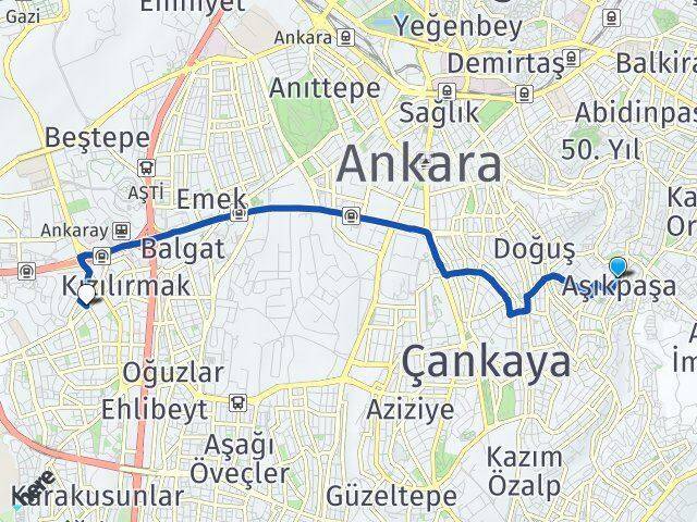 Aşıkpaşa Çukurambar Arası Kaç Km - Yol Tarifi