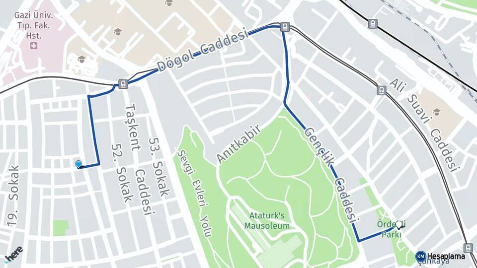 Ankara Çankaya Bahçelievler Maltepe Çankaya Arası Kaç Km - Yol Haritası