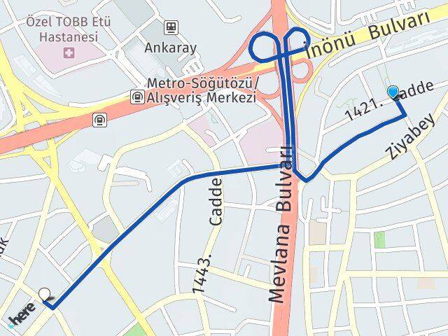 Balgat Çukurambar Arası Kaç Km - Yol Tarifi