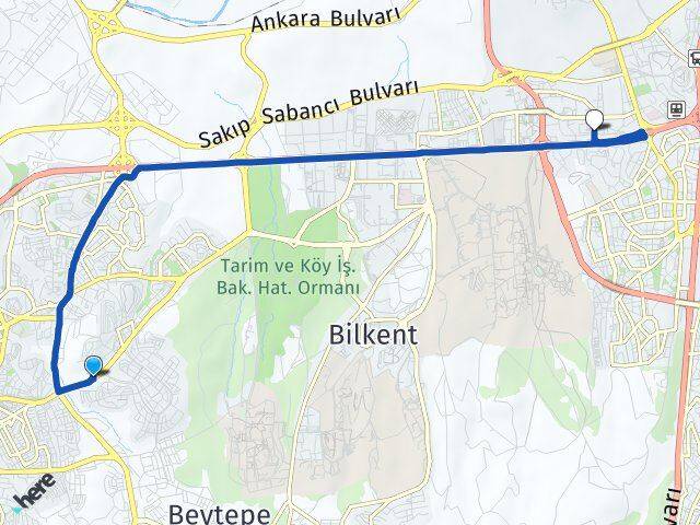 Çayyolu Söğütözü Arası Kaç Km - Yol Tarifi