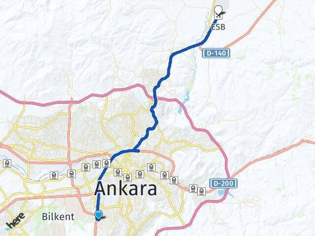 Cevizlidere Esenboğa Havalimanı Arası Kaç Km - Yol Tarifi