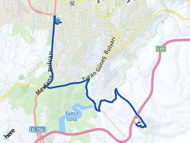 Cevizlidere Yıldırım Beyazıt Üniversitesi Arası Kaç Km - Yol Tarifi