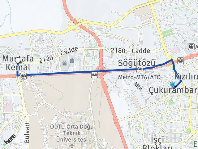 Ankara Çankaya Çukurambar Mustafa Kemal Çankaya Arası Kaç Km - Yol Haritası