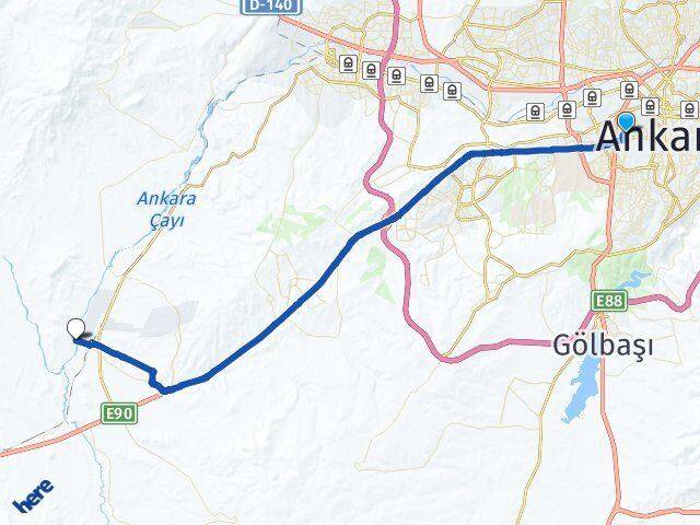 Ankara Çankaya Emek Malıköy Başkent OSB Sincan Arası Kaç Km - Yol Haritası