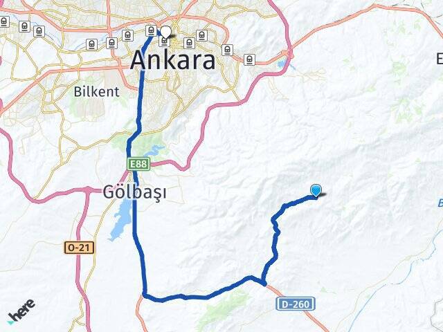Evciler Ankara Tren Garı Arası Kaç Km - Yol Tarifi