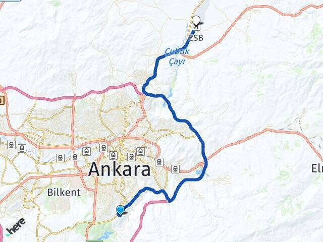 İlkbahar Esenboğa Havalimanı Arası Kaç Km - Yol Tarifi