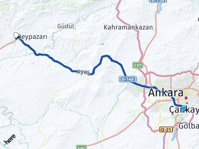 İlker Beypazarı Arası Kaç Km - Yol Tarifi