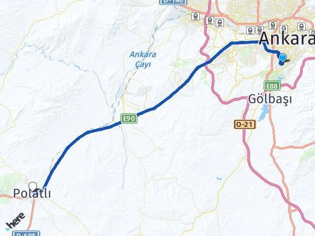 İlker Polatlı YHT Garı Arası Kaç Km - Yol Tarifi