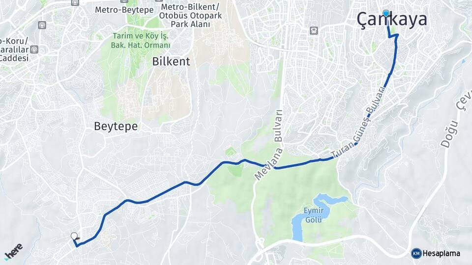 Ankara Çankaya İncek Gölbaşı Arası Kaç Km - Yol Haritası