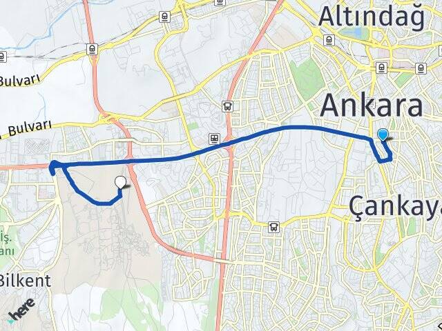 Kavaklıdere Orta Doğu Teknik Üniversitesi (ODTÜ) Arası Kaç Km - Yol Tarifi