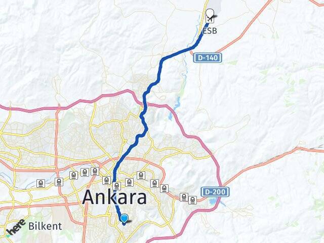 Kazım Özalp Esenboğa Havalimanı Arası Kaç Km - Yol Tarifi
