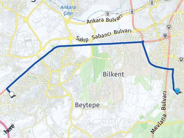 Keklik Pınarı Yaşamkent Arası Kaç Km - Yol Tarifi