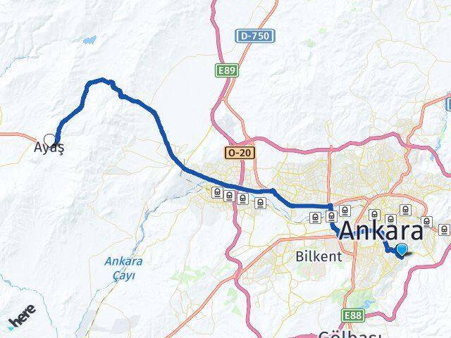 Kırkkonaklar Ayaş Arası Kaç Km - Yol Tarifi