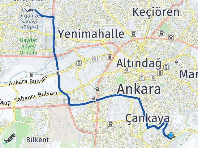 Kırkkonaklar Ostim Arası Kaç Km - Yol Tarifi