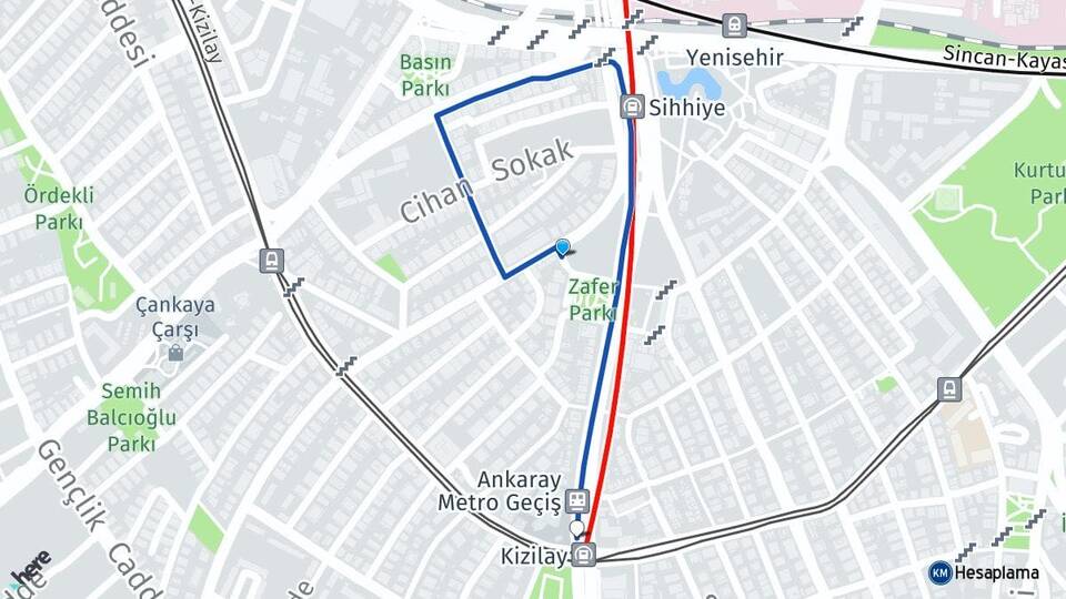 Ankara Çankaya Kızılay Arası Kaç Km - Yol Haritası
