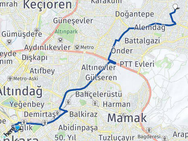 Kızılay Feridun Çelik Arası Kaç Km - Yol Tarifi