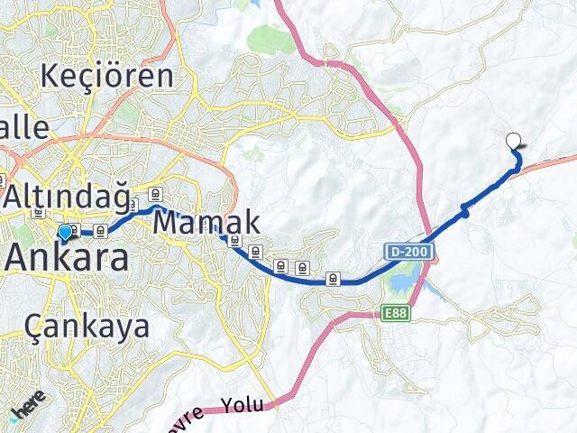 Kızılay Gökçeyurt Arası Kaç Km - Yol Tarifi