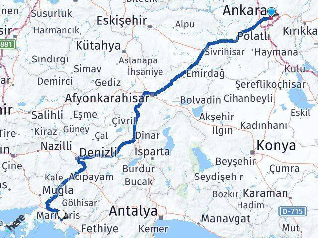 Kızılay Ortaca Arası Kaç Km - Yol Tarifi