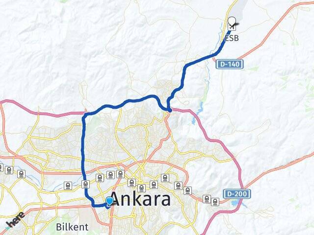 Kızılırmak Esenboğa Havalimanı Arası Kaç Km - Yol Tarifi
